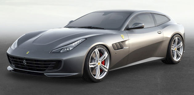Accattivante il frontale della Nuova Ferrari GTC4 Lusso