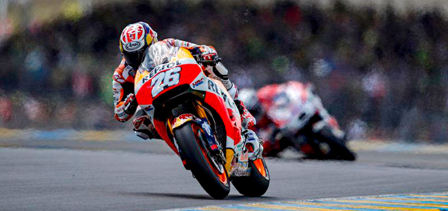 Dani Pedrosa, con la la Honda ufficiale, agguanta un meritatissimo terzo gradino del podio