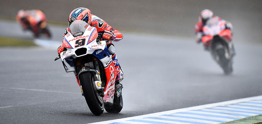 Grande abilità sul bagnato e terzo gradino del podio più che meritato per Danilo Petrucci