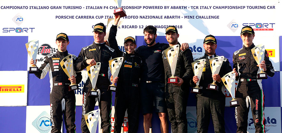 Il podio dell'assoluta di gara 1