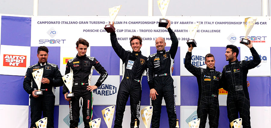 Il podio dell'assoluta di gara 2