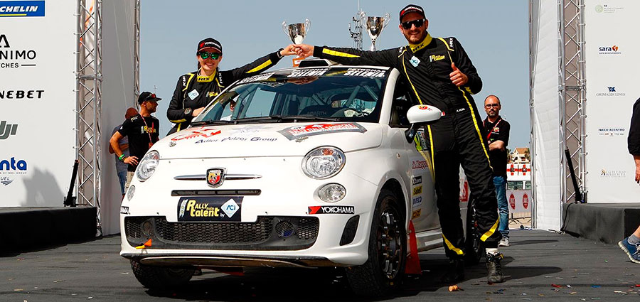 Trentaduesimo Andrea Nori navigato da Sofia Peruzzi con l'Abarth 500 R3T (Foto Andres Pardo)