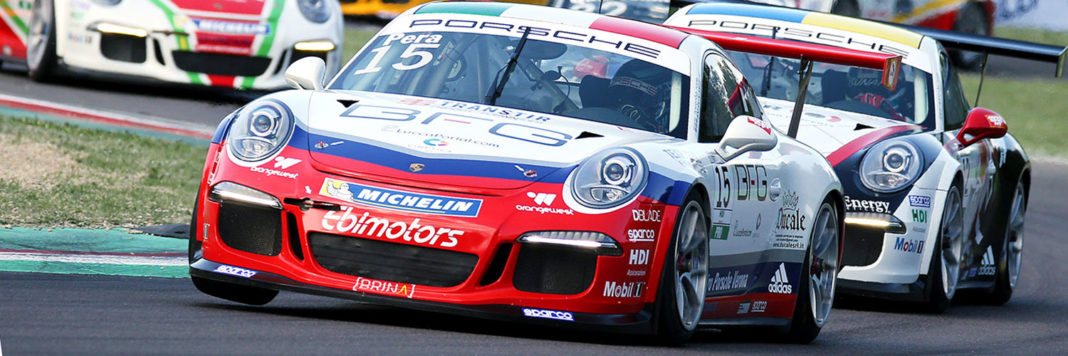 Porsche-Carrera-Cup-Italia-Imola-Pera Riccardo Pera vincitore nella scorsa stagione della Cayman Cup si aggiudica la prima gara della Porsche Carrera Cup Italia