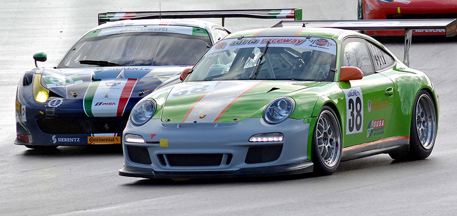 100-Miglia-Togo Antonio Montruccoli -in arte “Togo”- con la Porsche 997 GT3 Cup della Bellspeed si aggiudica la 100 Miglia di Magione (Foto Paolo Ambrosi)