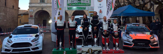 Il podio del Rally Balcone delle Marche, seconda tappa del Raceday